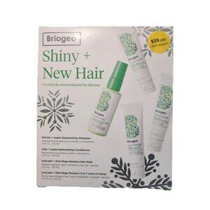 Briogeo Shiny + New Hair 4pc Set (2oz) shampoo-conditioner-mask-leave in. New